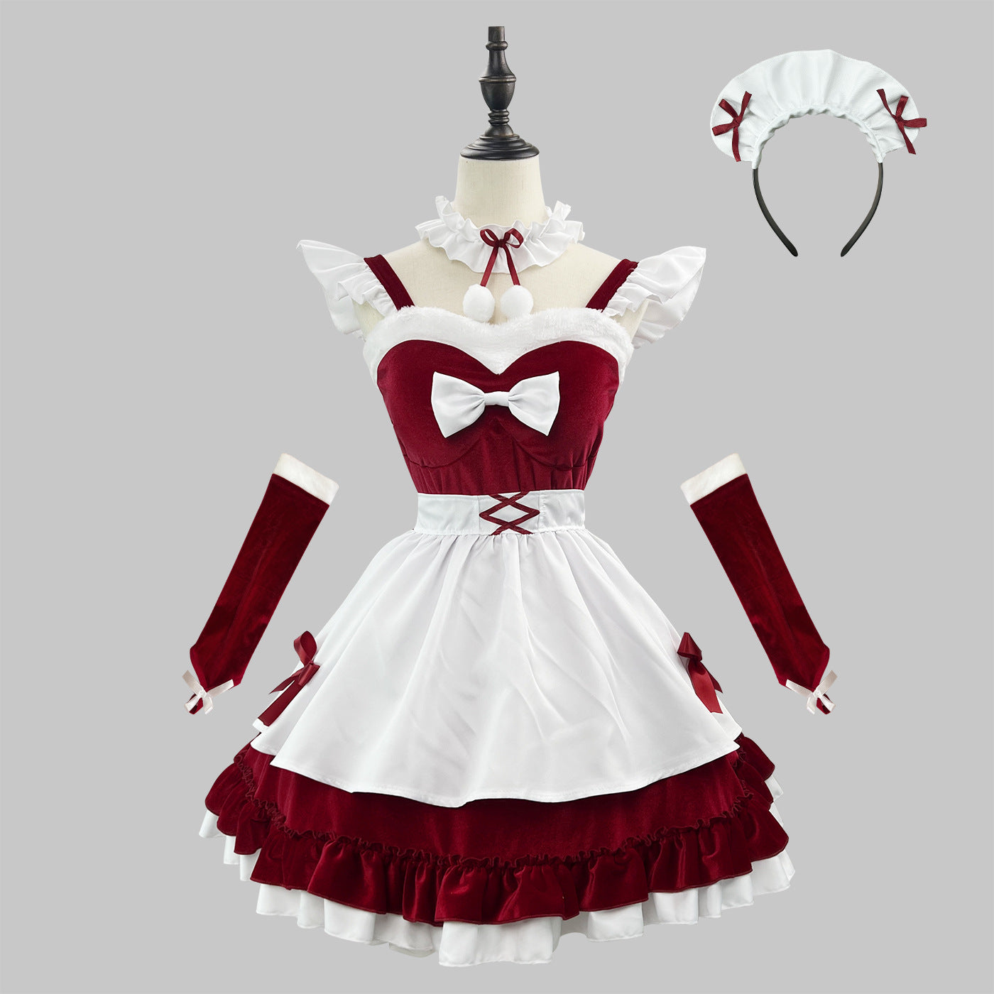 Christmas Maid Outfit | With headware and sleeves