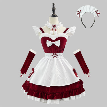 Christmas Maid Outfit | With headware and sleeves
