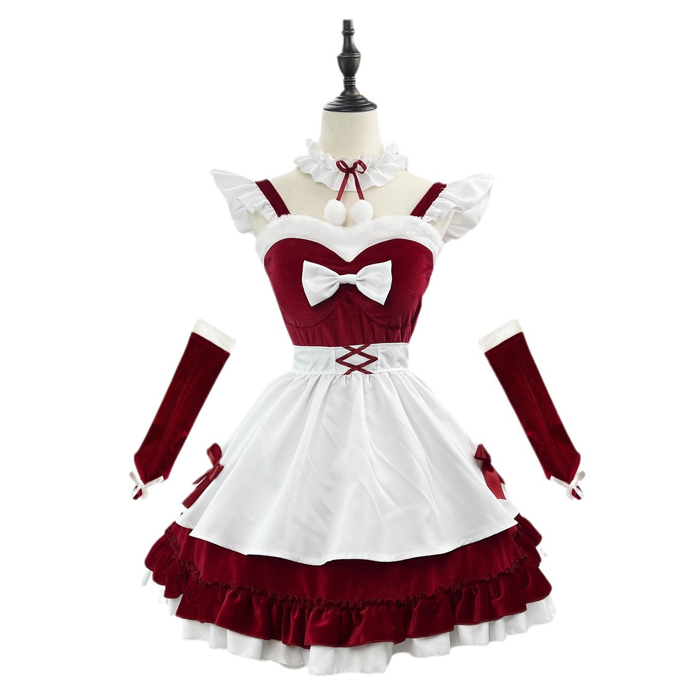Christmas Maid Outfit | With headware and sleeves