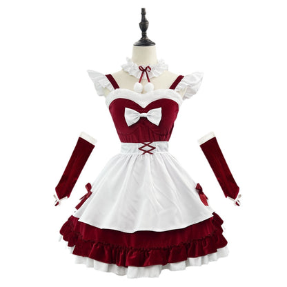Christmas Maid Outfit | With headware and sleeves