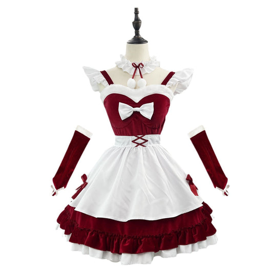 Christmas Maid Outfit | With headware and sleeves