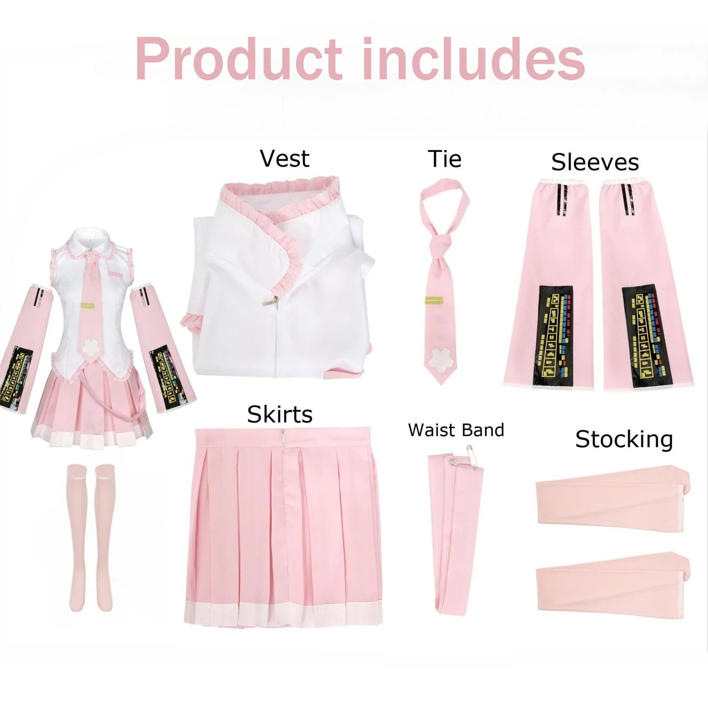 Hastune Miku Cosplay | Green or Pink | Comes with accessories