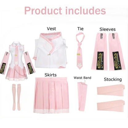 Hastune Miku Cosplay | Green or Pink | Comes with accessories