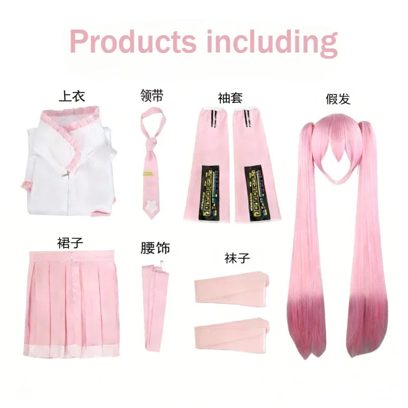 Hastune Miku Cosplay | Green or Pink | Comes with accessories